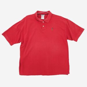Disney Mickey Mouse Red Polo Shirt Mens Short Sleeve Collared‎ Top